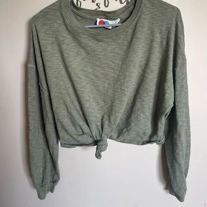 Green Longsleeve Beach Croptop